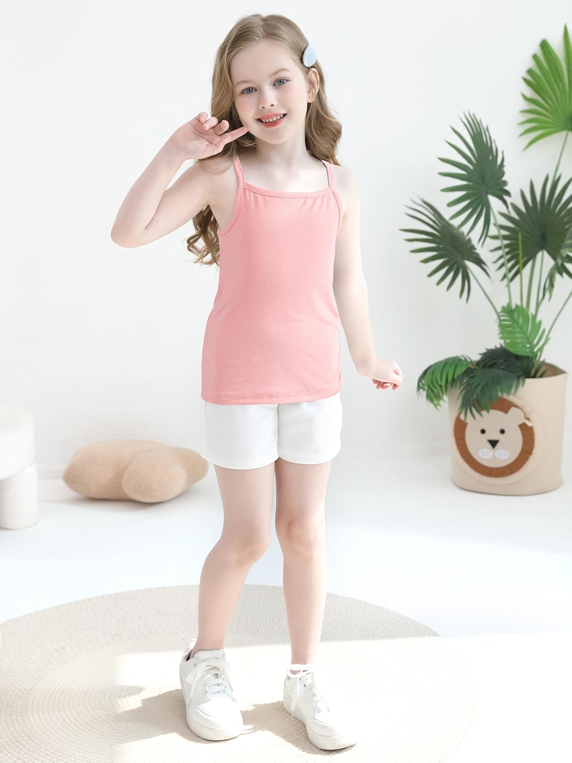 Poroka 6 Pack Girls Tank Top Solid Sleeveless Undershirts Cami Scoop Neck Undershirts Soft Dance Tank Tops for Toddler - Image 5