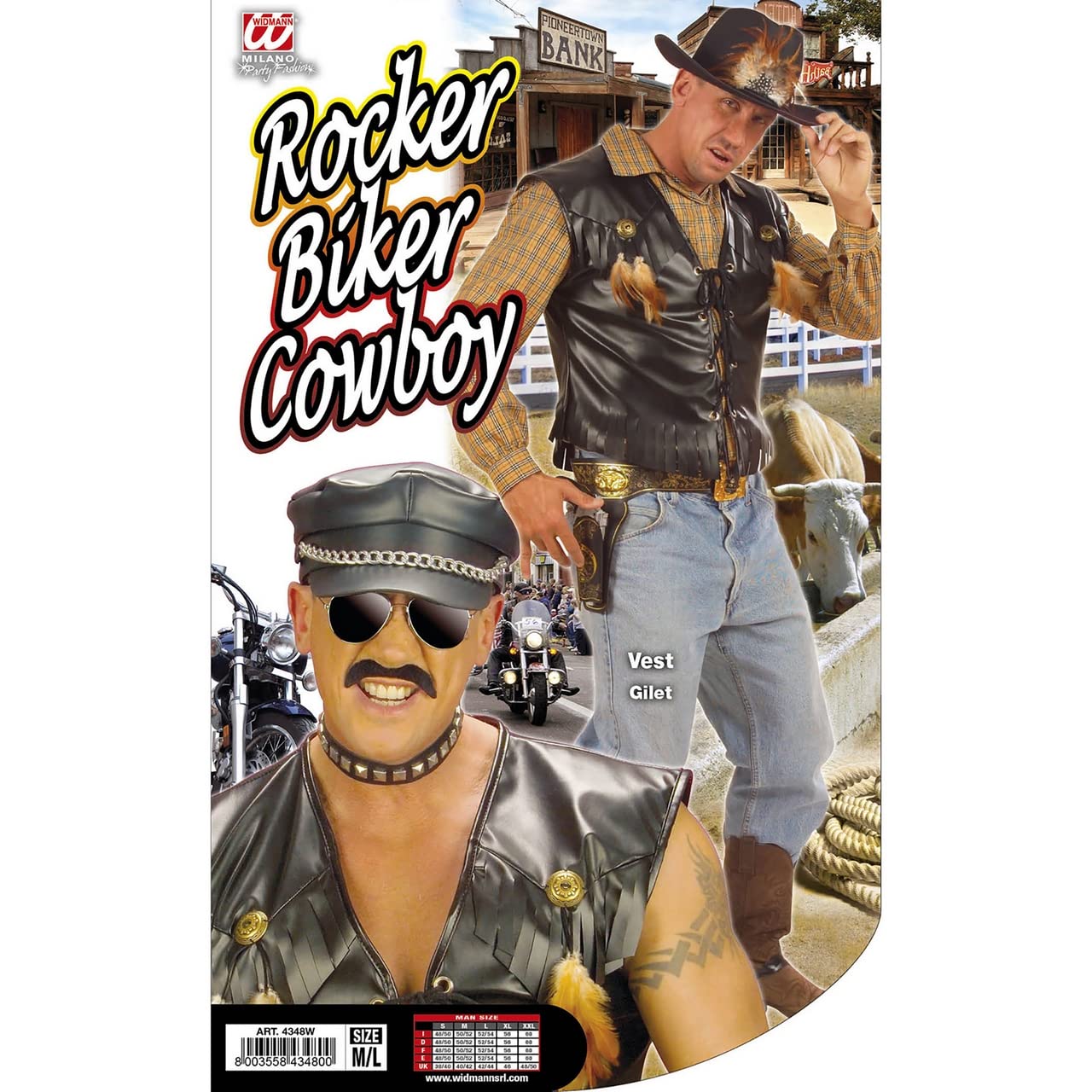 Gilet Cowboy En Similicuir Noir - Style Western, Rock Et Motard, Pour Déguisement Ou Look Quotidien