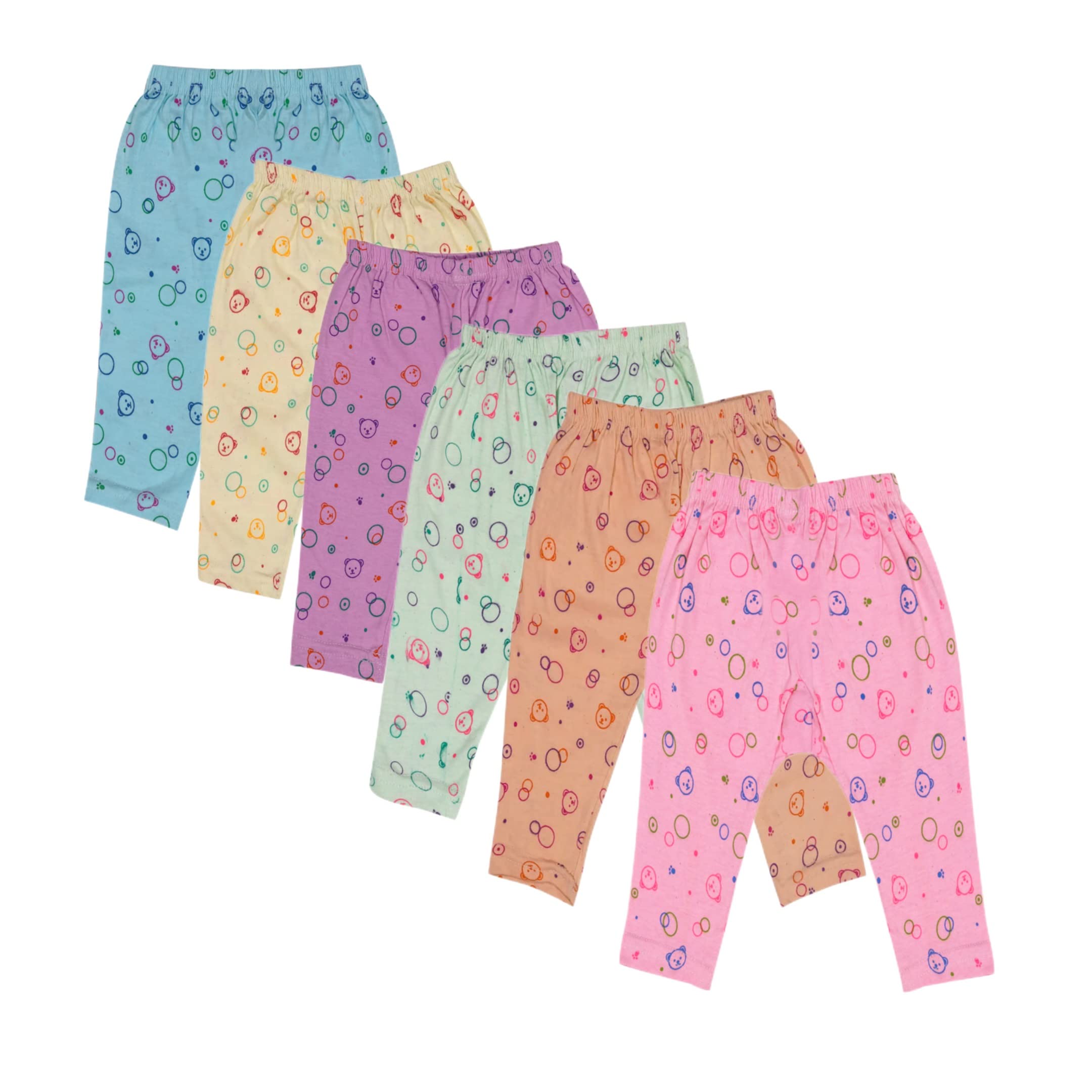 tixy Baby Boys and Baby Girls 100% Pure Cotton All over printed Pyjama/Pajama Avialable in 6 Multicolor Designs(Regular Fit)(Pack of 6)-picture-18