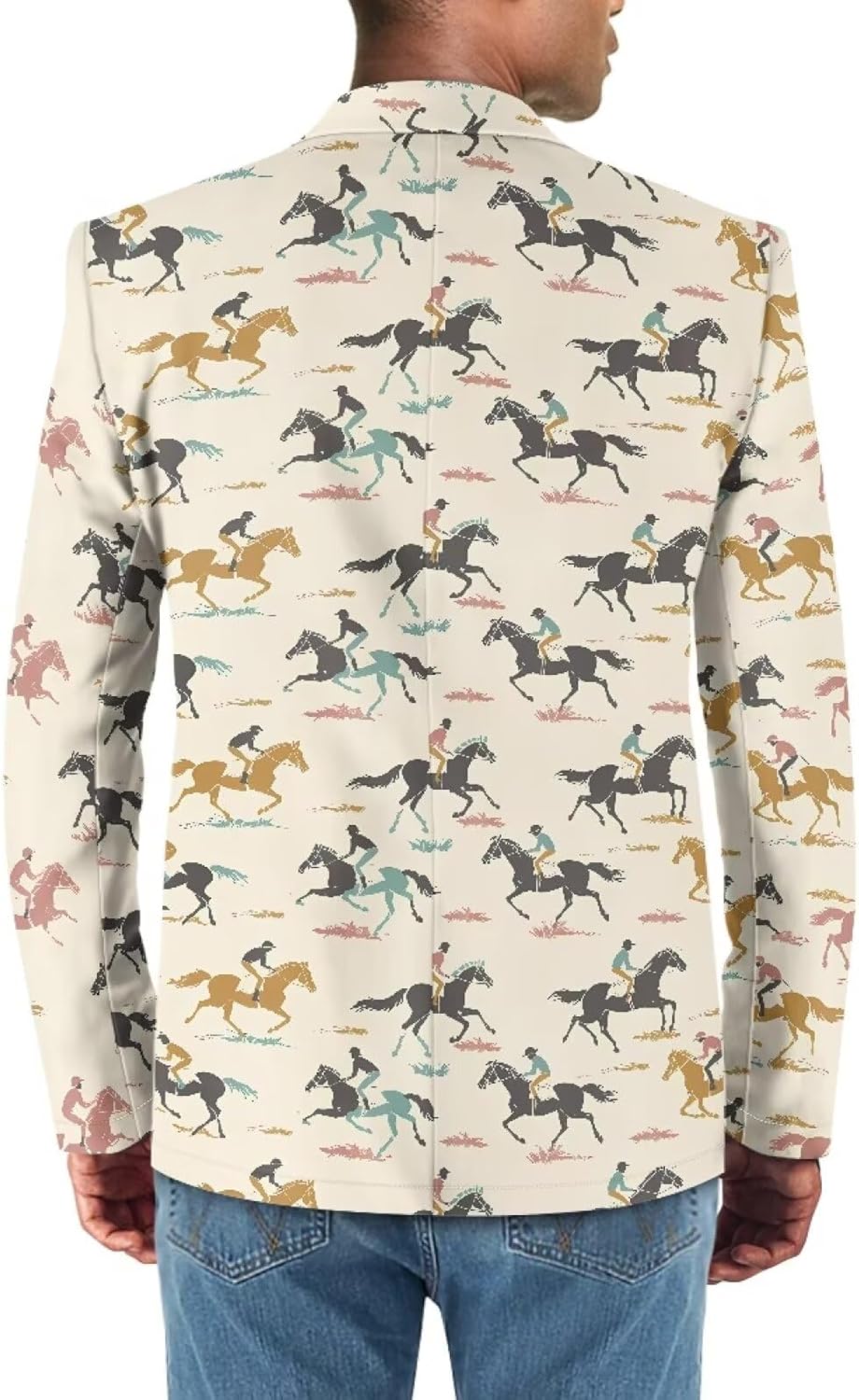 Men's Casual Blazer Business One Button Lapel Men Suit Jacket with Pockets Long Sleeve Sport Coat Regular Fit