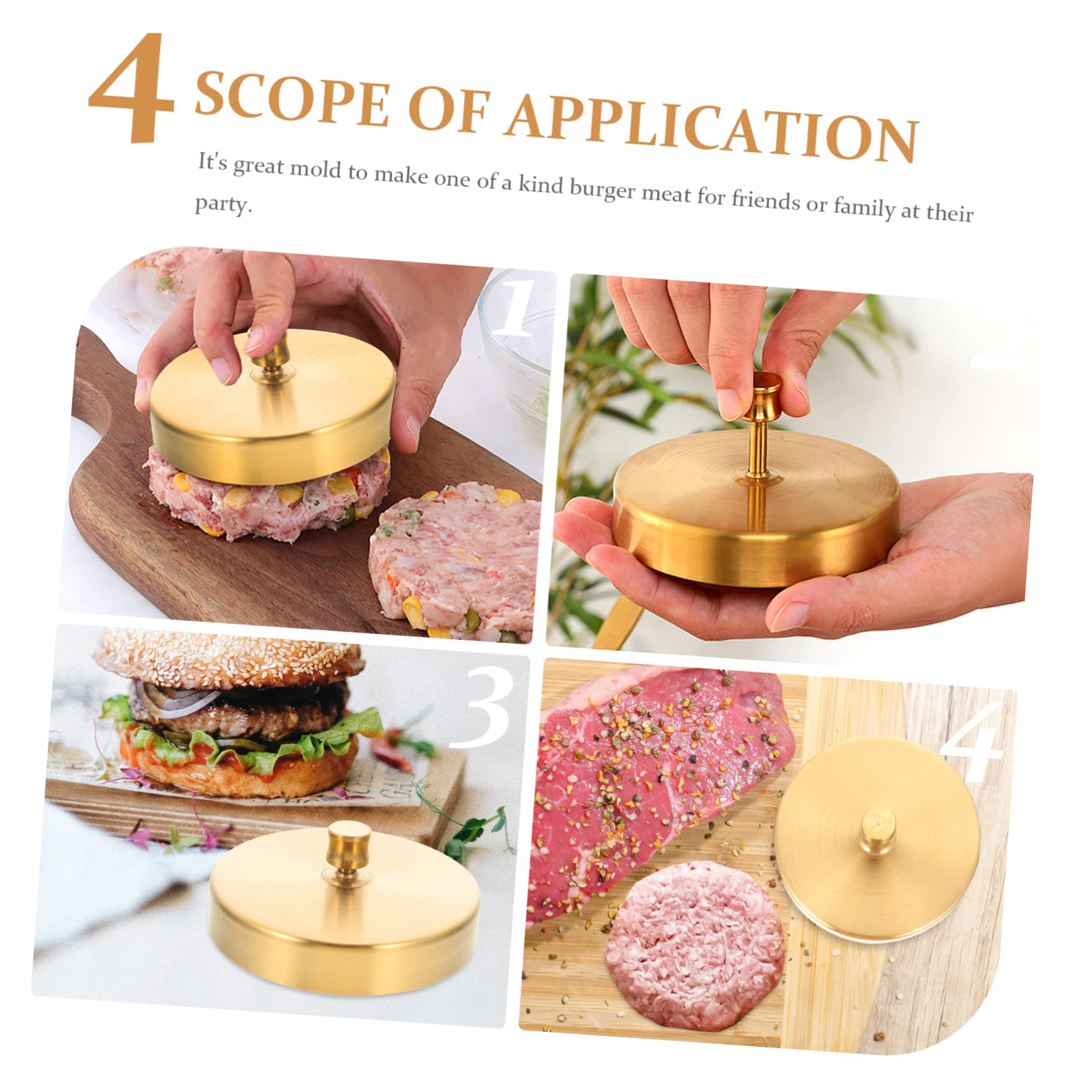 Toyvian 2stücke Edelstahl Burger Patty Maker Edelstahl Burger Presse Für Runde Fleischpatties Für Zubereitung Von Gefüllten Burgern Und Fleischpasteten Langlebiges Grillwerkzeug Für