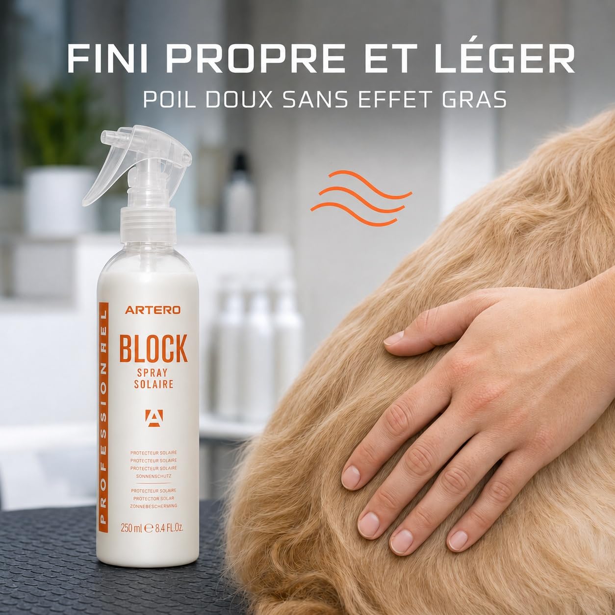 ARTERO Block. Crème Solaire pour Animaux de Compagnie. Protège Le Pelage des Effets des Rayons UV et infrarouges.