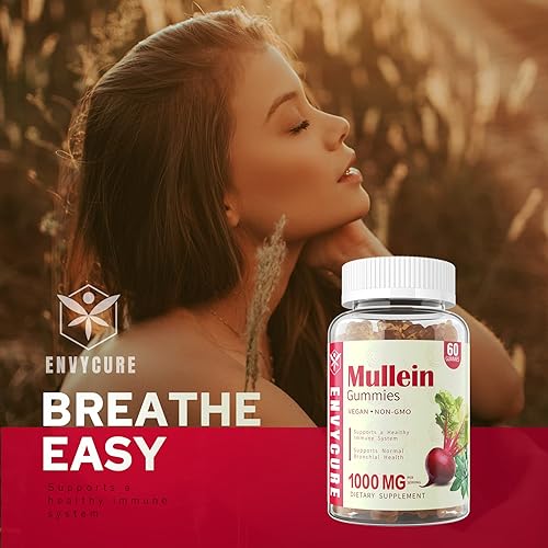 Miniatura 4 de Gomitas de extracto de hoja de gordolobo, 1000 mg, apoyo pulmonar, con raíz de remolacha de 500 mg, control de energía de óxido nítrico y vitamina