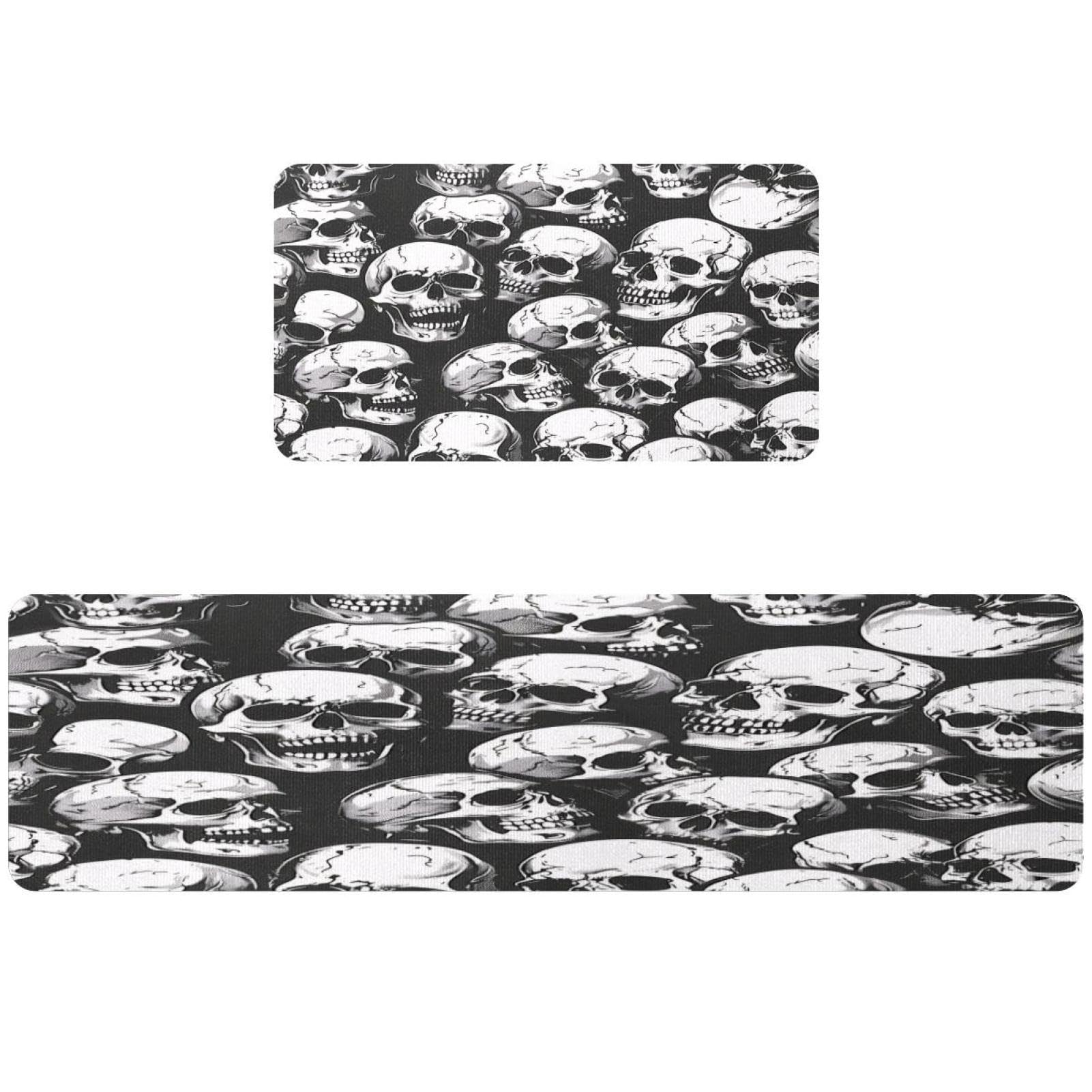 Tapete de cocina antideslizante VAPOKF para evitar resbalones alfombra de calaveras