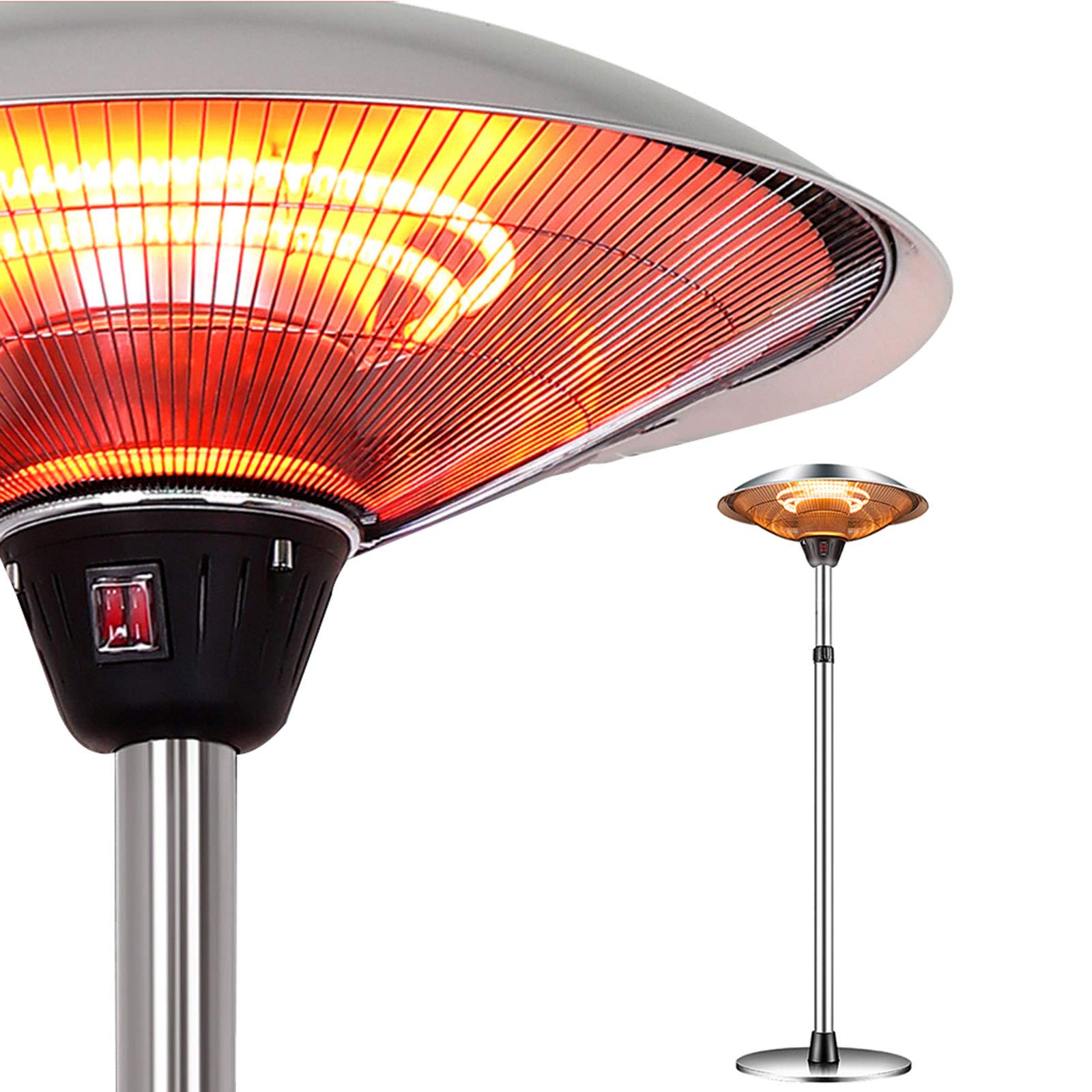 YYQ SHOP Patio Heater Infrared Electric Heater for Outdoor/Indoor Garden  Porch Waterproof Portable Carbon Heater Adjustable Height Energy Efficient  Stainless Steel Heaters : Amazon.co.uk: Garden