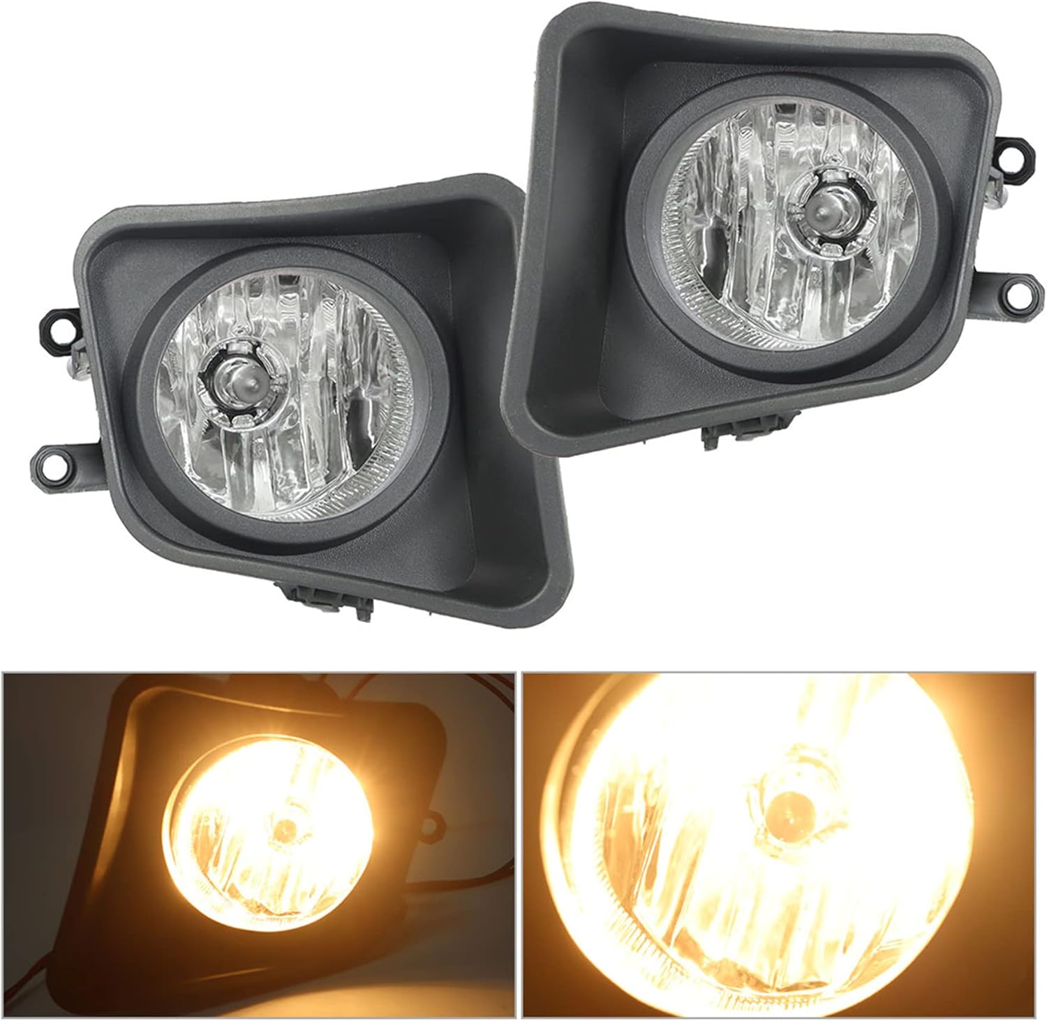 munirater Left & Right Clear Bumper Clear Fog Light w/Bulb+Wiring Harness+Switch Set Replacement for Tundra (XK50) 2014-2021