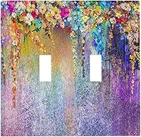 Vista 78 de Mid Century Morden Boho - Placa de pared para interruptor de luz dúplex de 1 banda, placa frontal decorativa eléctrica para receptáculo para baño