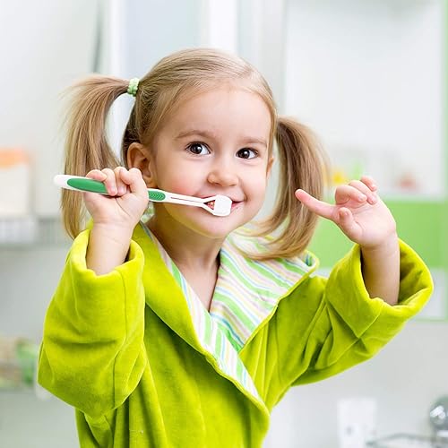 Miniatura 9 de Boao 4 piezas de cepillo de dientes de tres caras para autismo, cepillo de dientes sensorial de cerdas de viaje para niños, cuidado completo de las