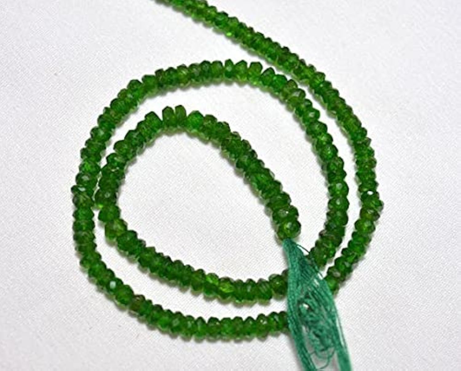 Perles de tourmaline verte rondelles facettées 3.5mm fil pierre gemme pour collier DIY