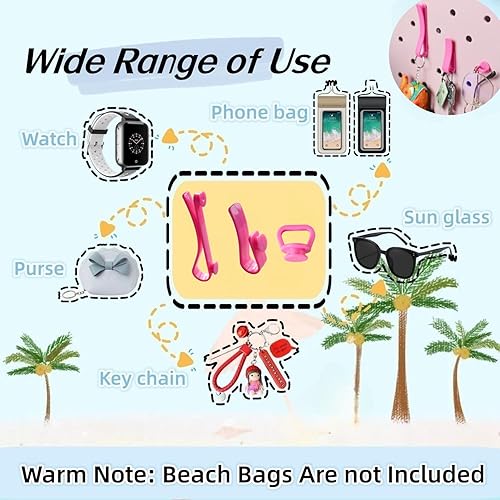 Miniatura 4 de Accesorios de 4 ganchos compatibles con bolsa Bogg, llavero para bolsa de playa con agujeros (verde, 3 piezas)