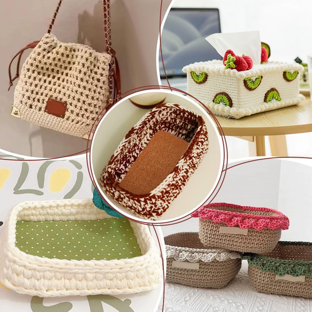 6 Fonds De Sac En Feutre Pour Crochet - 3 Tailles (15, 25, 30cm) Avec Trous Prédécoupés - 7