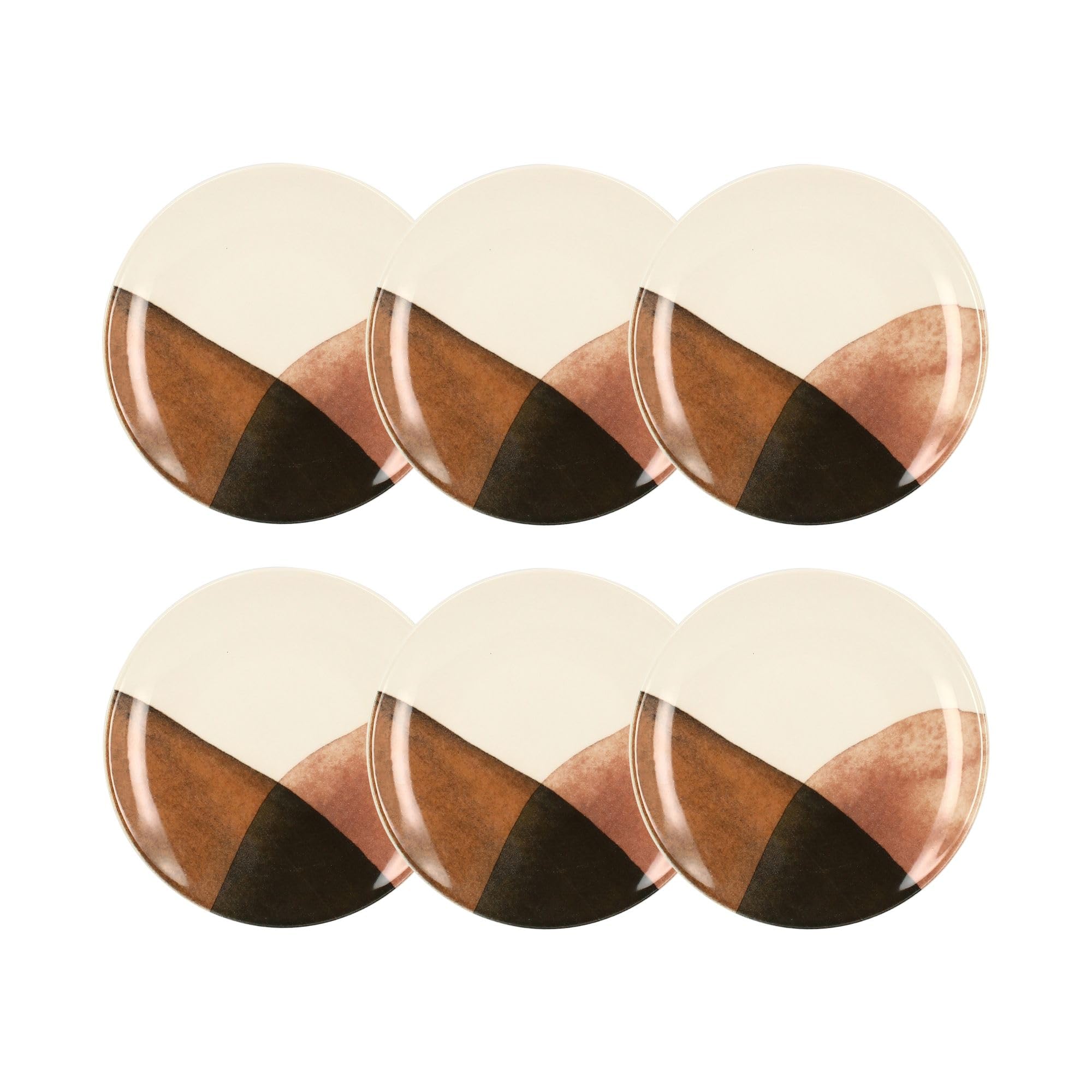 NOVASTYL - Lot 6 assiettes desserts gaia 19cm en grès - 2614685