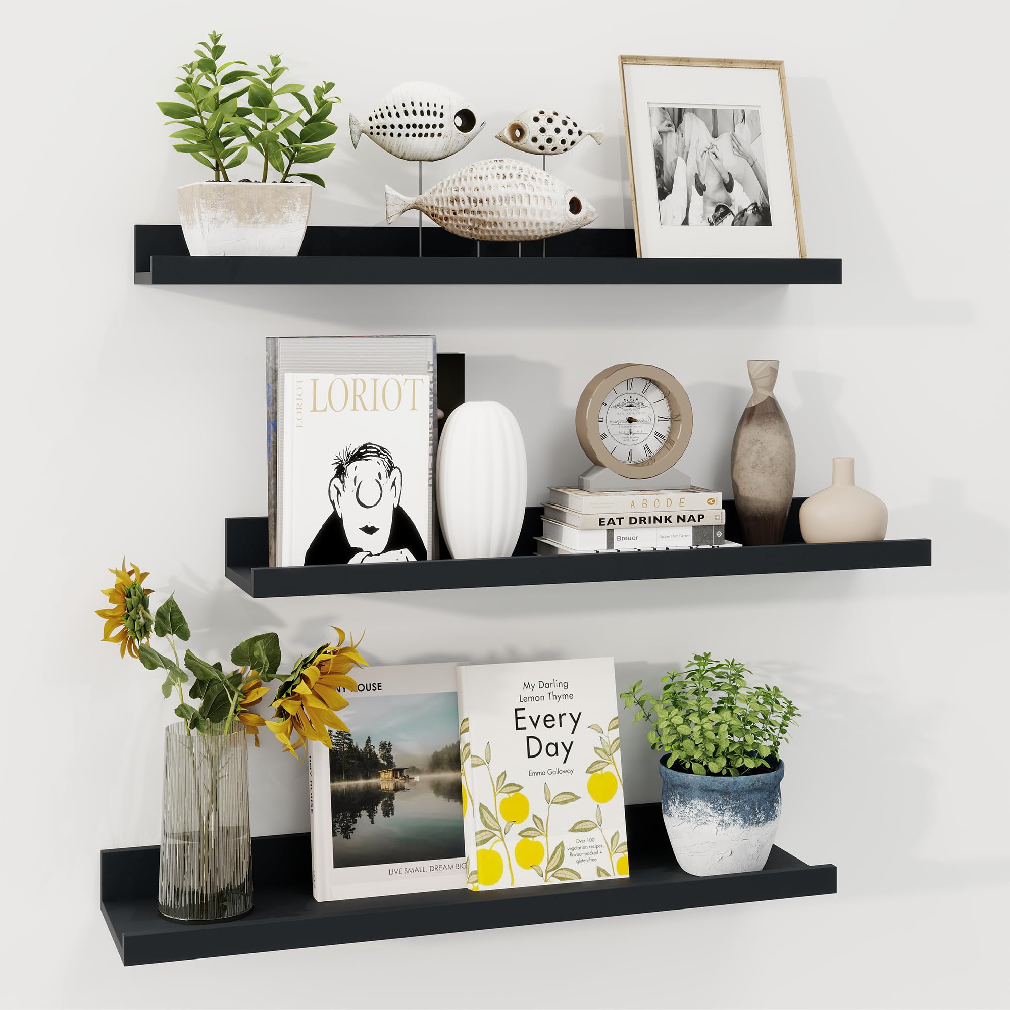 Amazon.com: Axeman Black Floating Shelves for Wall - 24 Inch