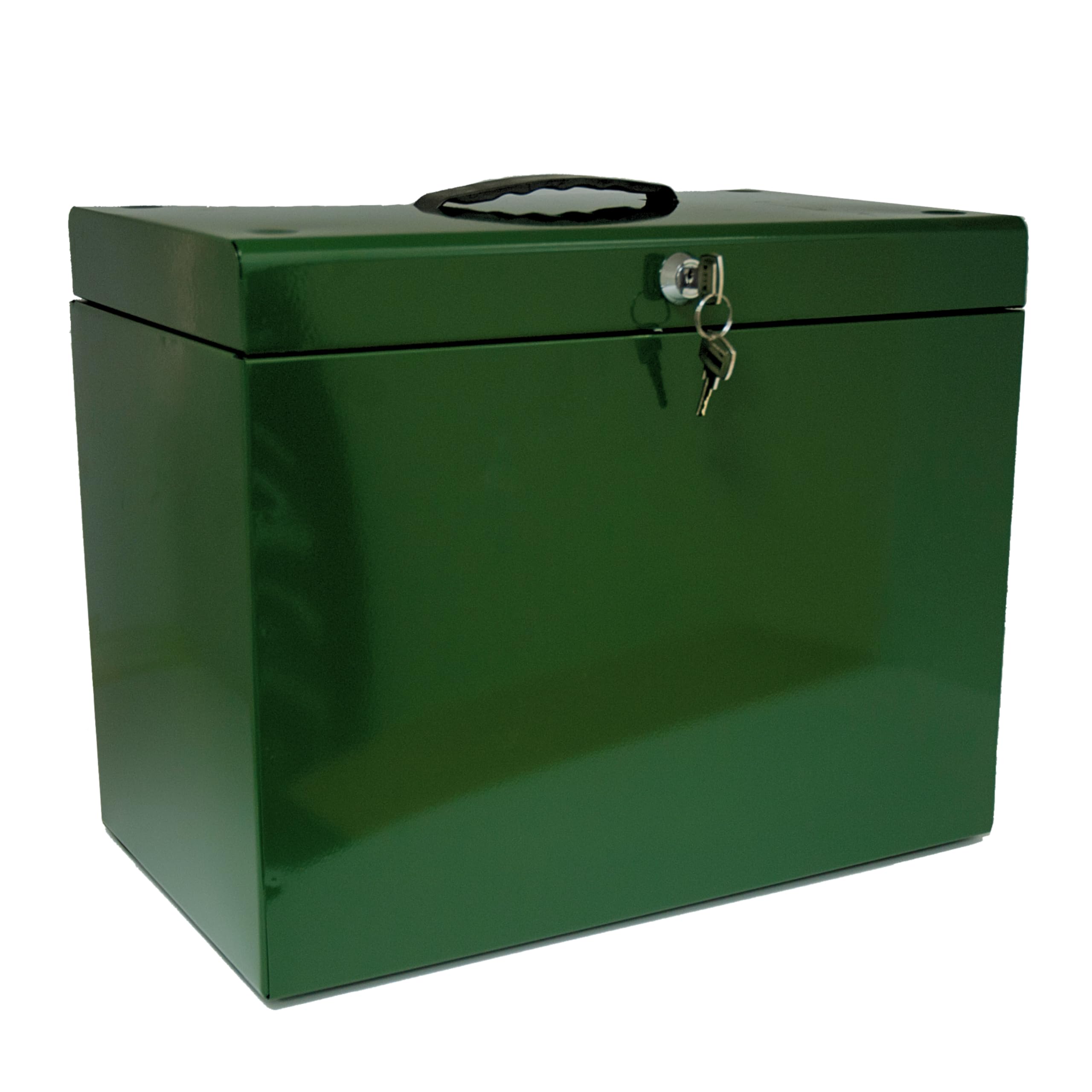 Cathedral Products A4 Steel File Box with Starter Pack of 5 Suspension Files - British Racing Green
