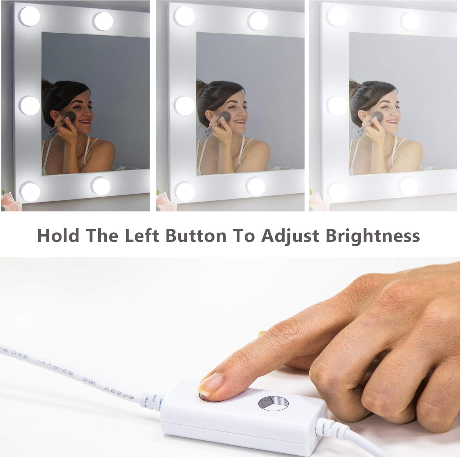 Buу 1 gеt 1 Waneway Hollywood Vanity Mirror with Lights, Large Lighted Makeup Mirror for Dressing Room & Bedroom, Light-up Dressing Table Cosmetic Mirror, Multiple Color Modes, Tabletop or Wall Mount, White Uр Tо 60% оƒƒ Waneway Hollywood Vanity Mirror with Lights, Large Lighted Makeup Mirror for Dressing Room & Bedroom, Light-up Dressing Table Cosmetic Mirror, Multiple Color Modes, Tabletop or Wall Mount, White