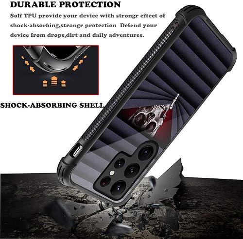 Miniatura 5 de CARLOCA Funda compatible con Samsung Galaxy S22 Ultra, divertido diseño gráfico de identidad de calavera Voyeur, a prueba de golpes, antiarañazos,