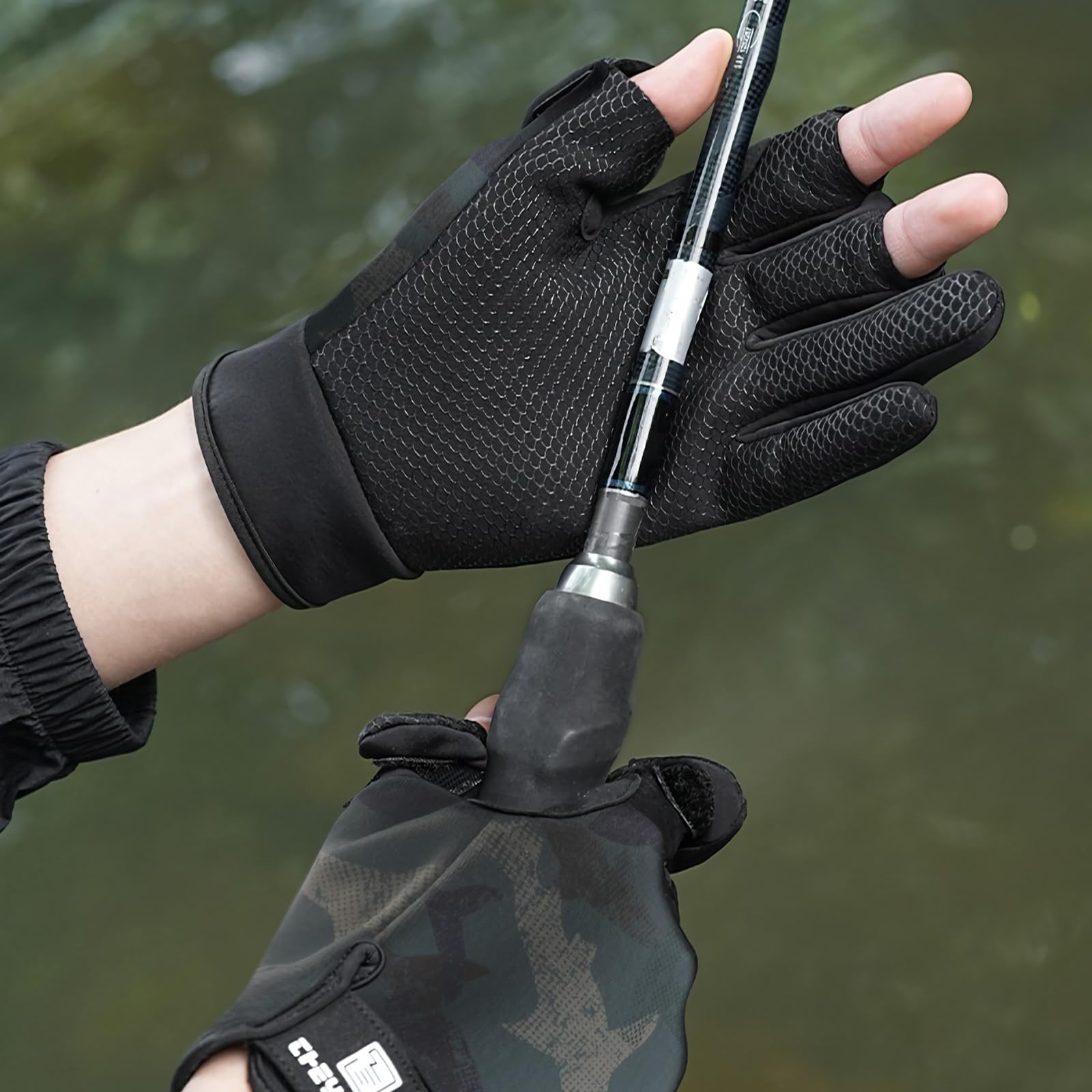 Guantes de pesca de invierno sin dedos para hombres y mujeres, resistentes al viento, para pantalla táctil, cálidos, para motocicleta, ciclismo, fotografía, caza, esquí, conducción