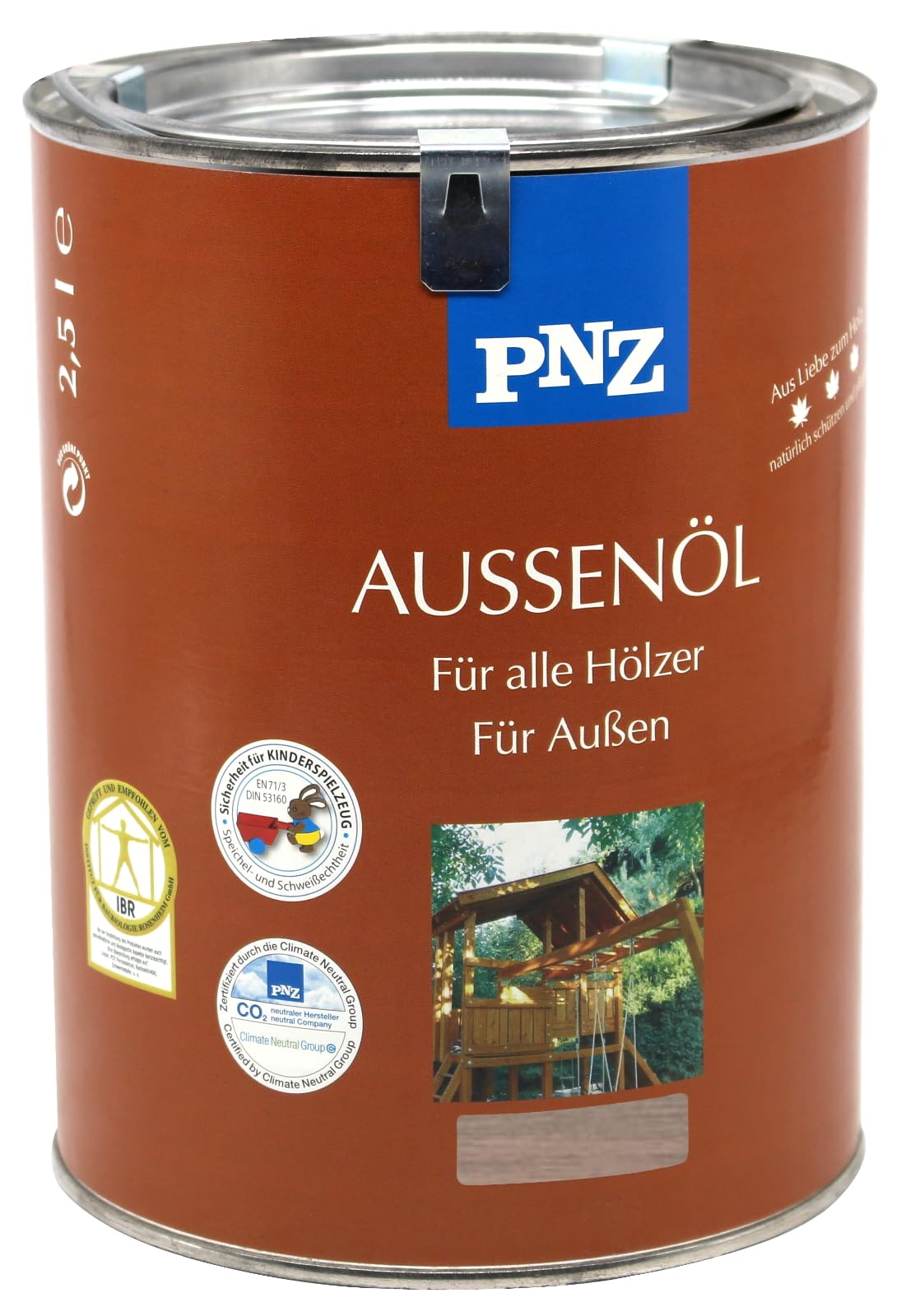 PNZ Aussenöl platingrau 2,5 Liter - Holzöl für außen mit Nässe und UV-Schutz