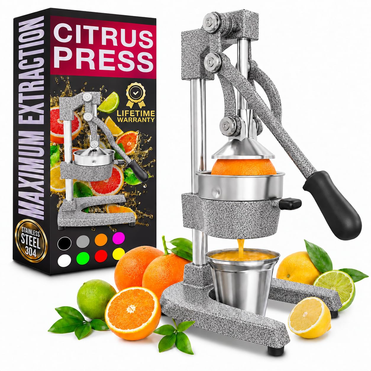 Cast Iron Juicer Hand Press, Manual Juicer, Citrus &amp; Orange Juice Press