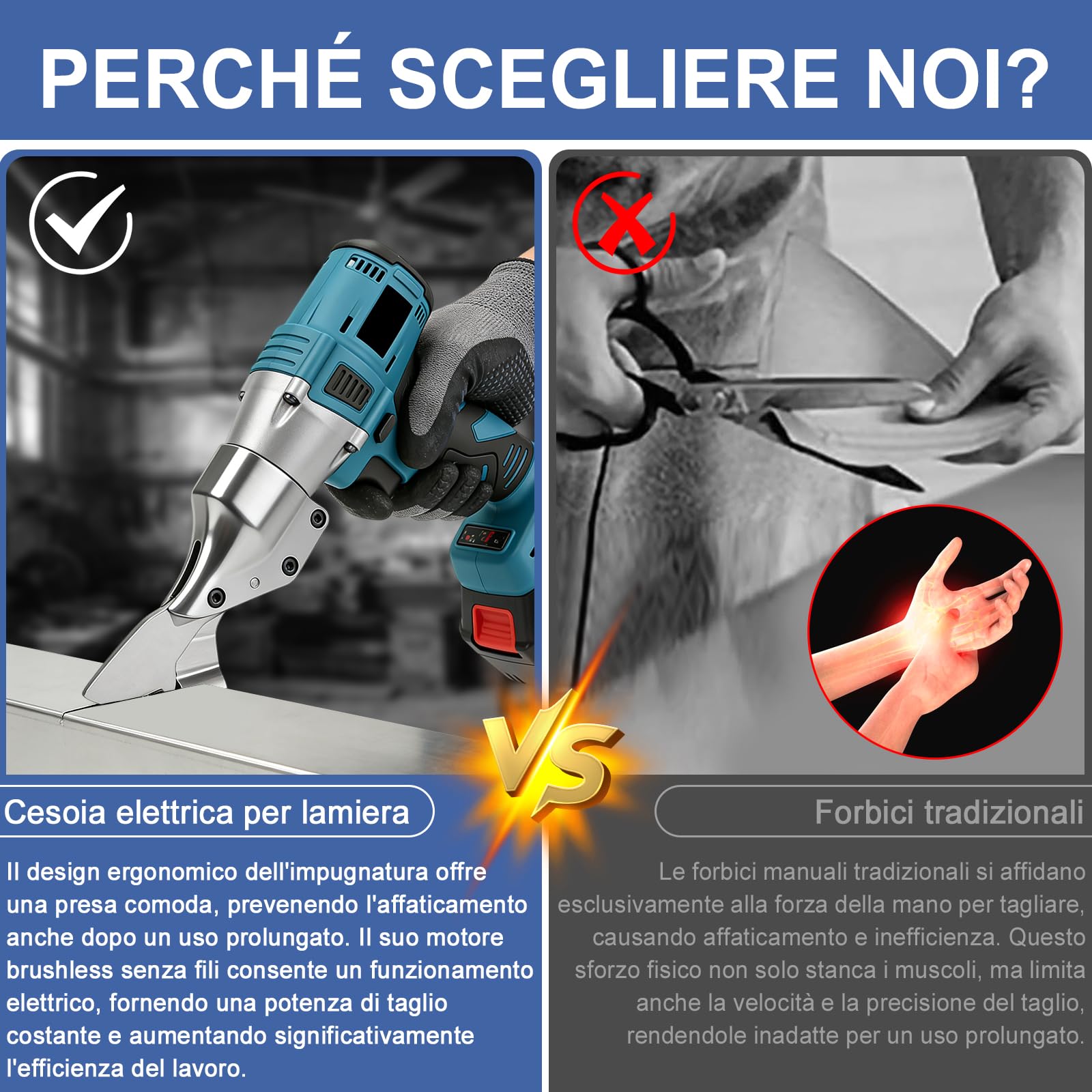 Cesoie A Batteria per Lamiere, Makita21V-Interfaccia Cesoie Elettriche | Motore Brushless da 500W, Lama Orientabile+2 Batterie, per Taglio DIY di Lamiere In Acciaio E Alluminio