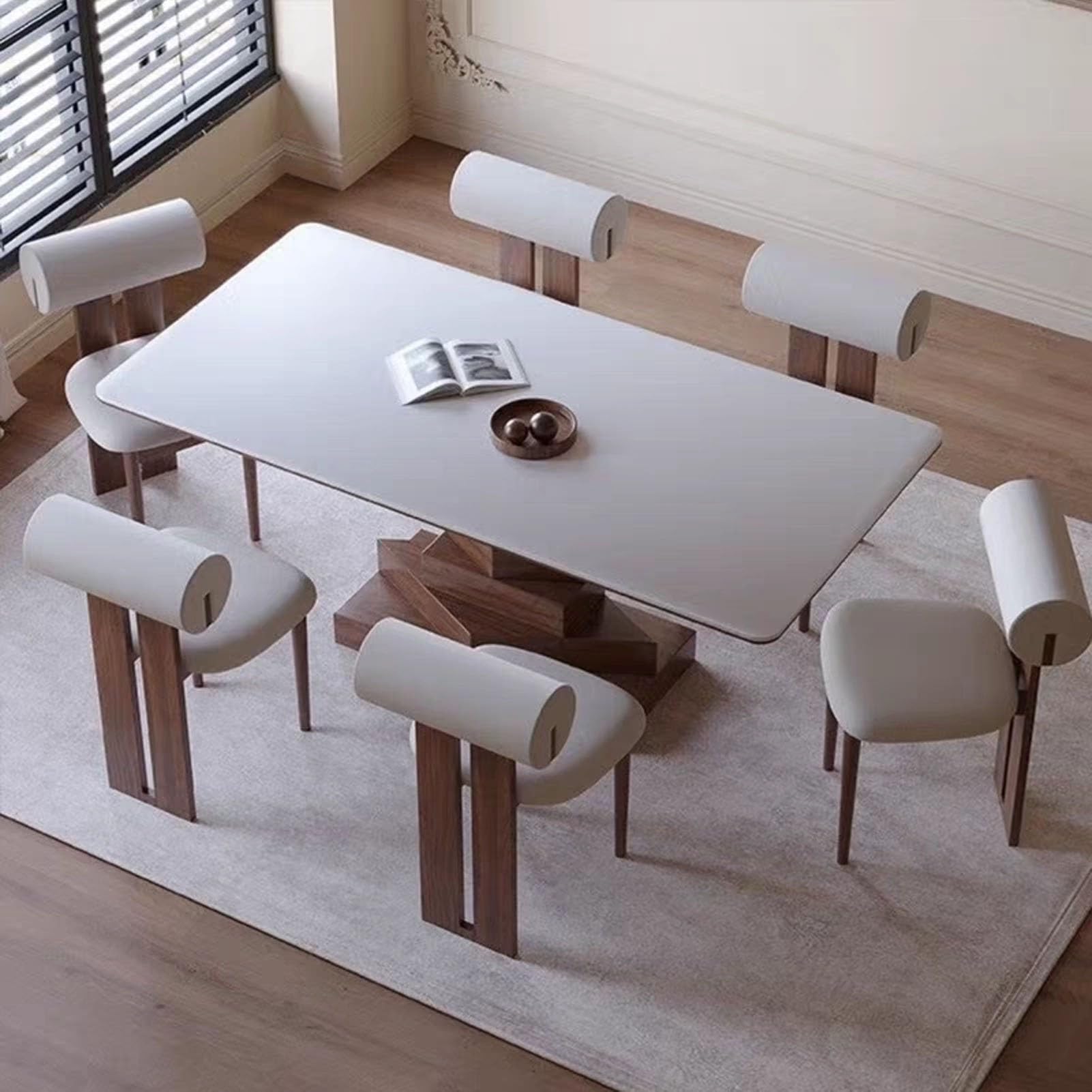 Sillas de comedor sin brazos para comedor, sillas decorativas acolchadas suaves con respaldo, elegantes sillas laterales de madera para estudio, cafetería, restaurante, natural y negro, 1 unidad