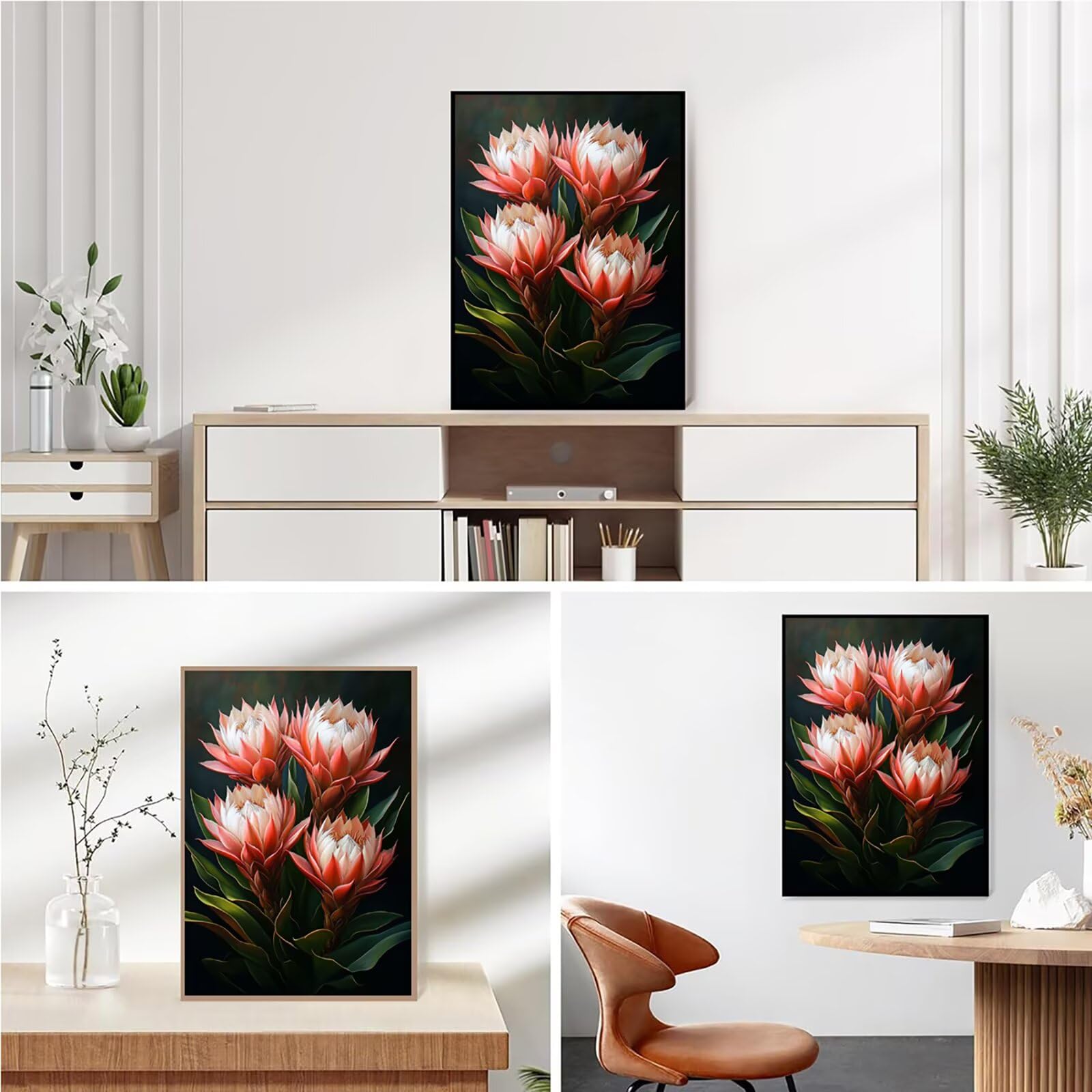 Diamond Painting Kit Completo, Diamond Painting Fiori, 5D Quadrato Pittura Diamante Kit Manualidades Adultos DIY Diamantini Crystal Art Disegni Ricamo Punto Croce Artigianale, 60x90cm Pianta j0-975