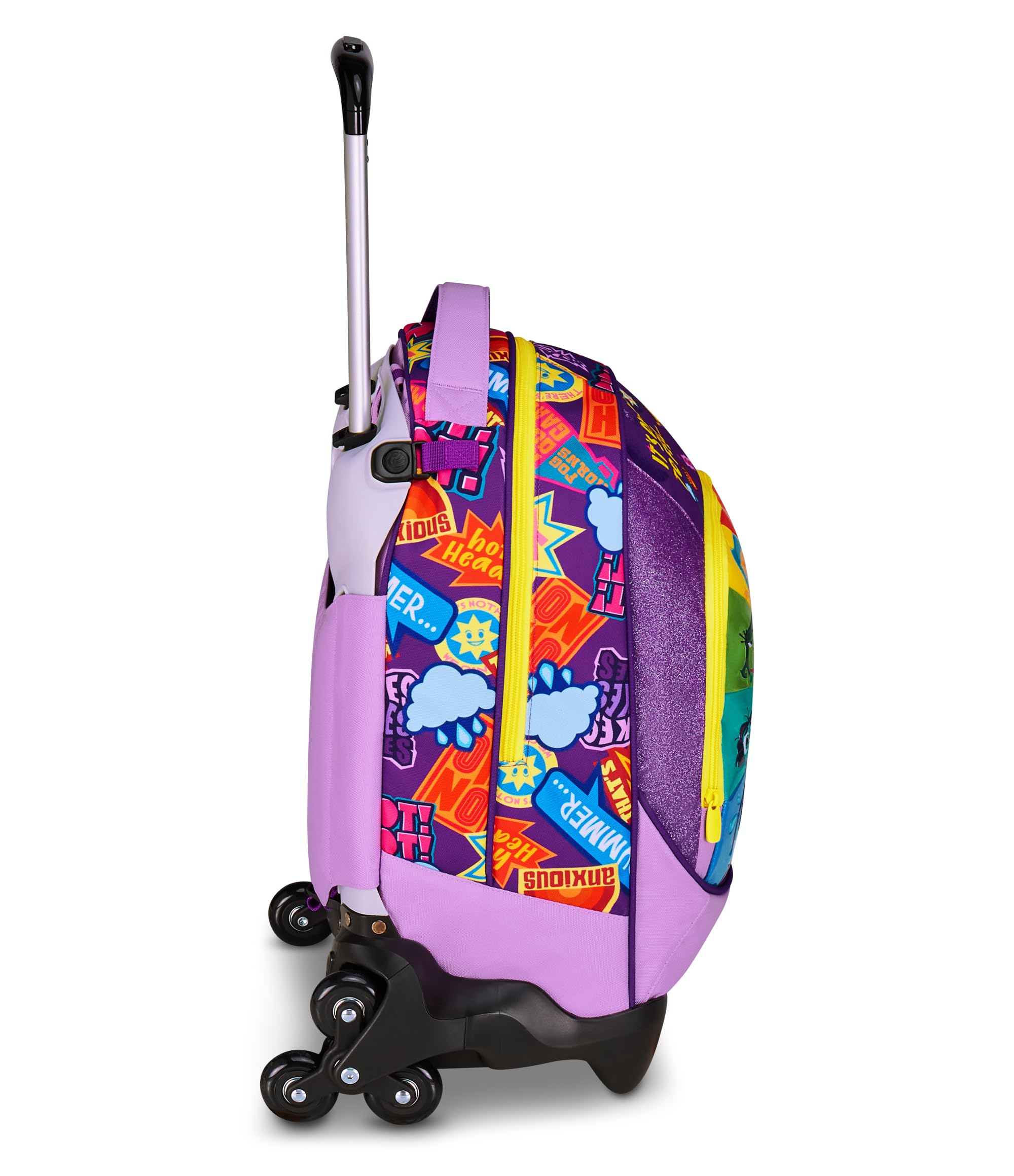 Seven Inside Out 2 Trolley Scuola Jack 3 Ruote, Viola, 3 in 1, Zaino Triplo Uso con Carrello Sganciabile, 33 L, Scuola Elementare, Bambina