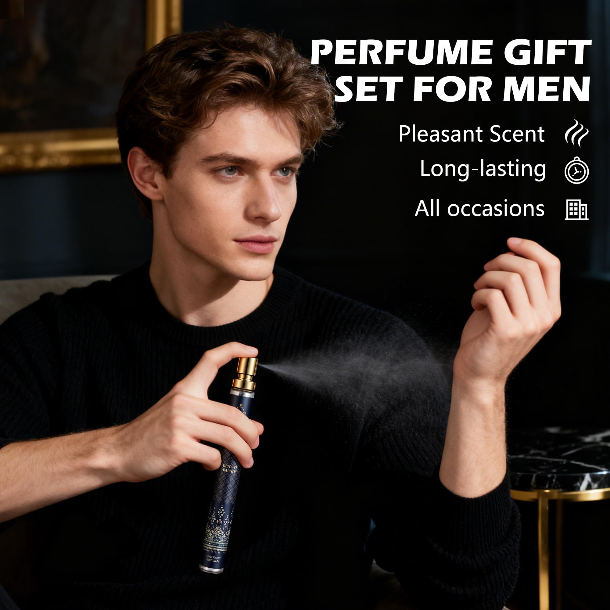 Profumo da uomo, 6 x 35 ml, Eau de Parfum, profumo da uomo, con bergamotto, vaniglia e sandalo, profumo duraturo in qualità profumata, fresco e sensuale, mini set di profumi da viaggio