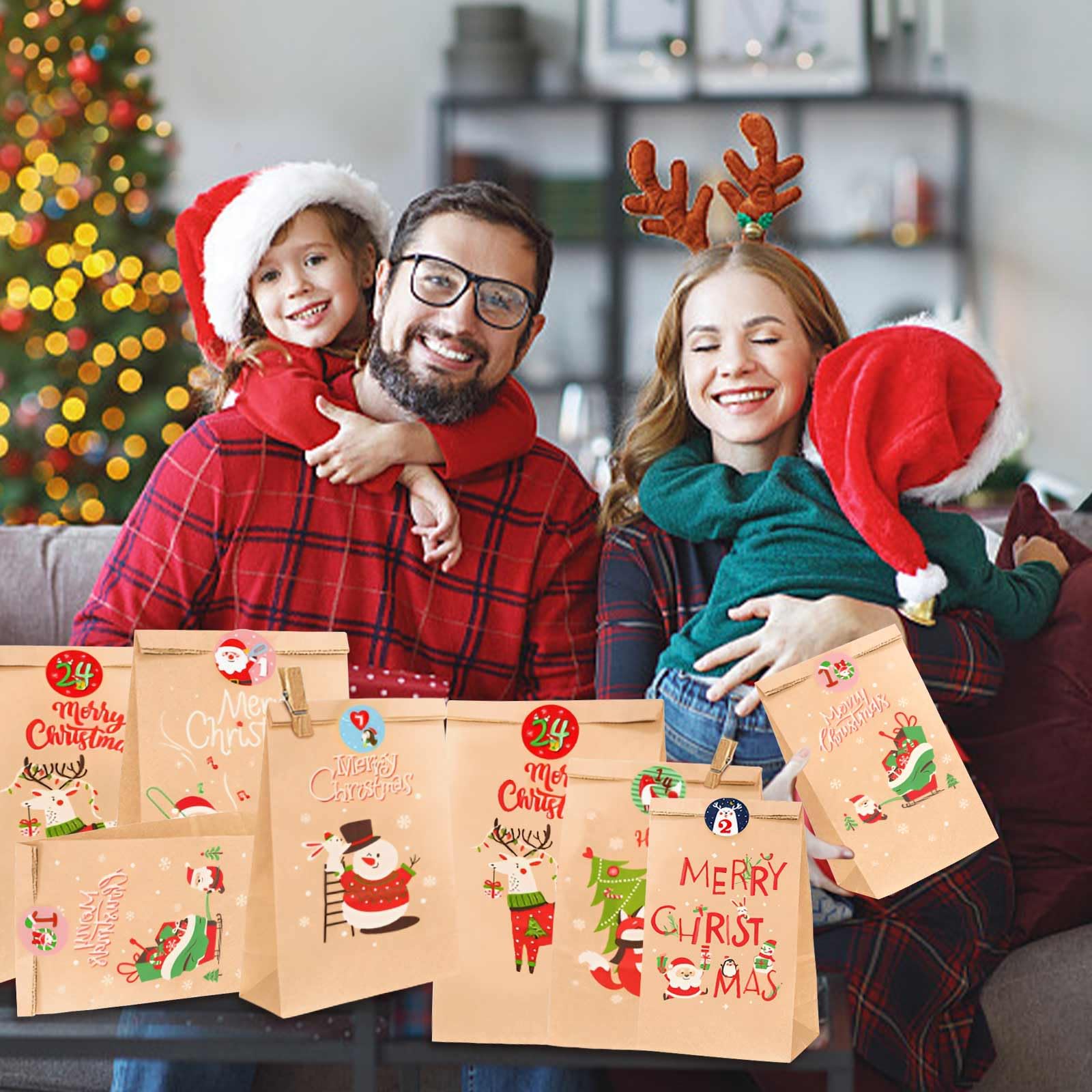 Numeri da 1 a 31 per il calendario dell'avvento | Vettore Premium