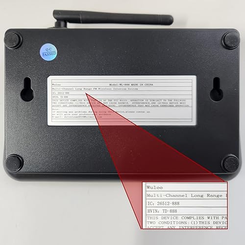 Miniatura 8 de Wuloo Intercomunicadores inalámbricos para el hogar, rango de 1 milla, 22 canales, 100 códigos digitales, sistema de intercomunicación inalámbrico