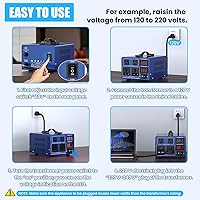 Vista 3 de Transformador de conversión de voltaje de 1500 vatios Transformador de paso arriba/paso abajo de alta resistencia AC 110 V/120 V/220 V/240 V