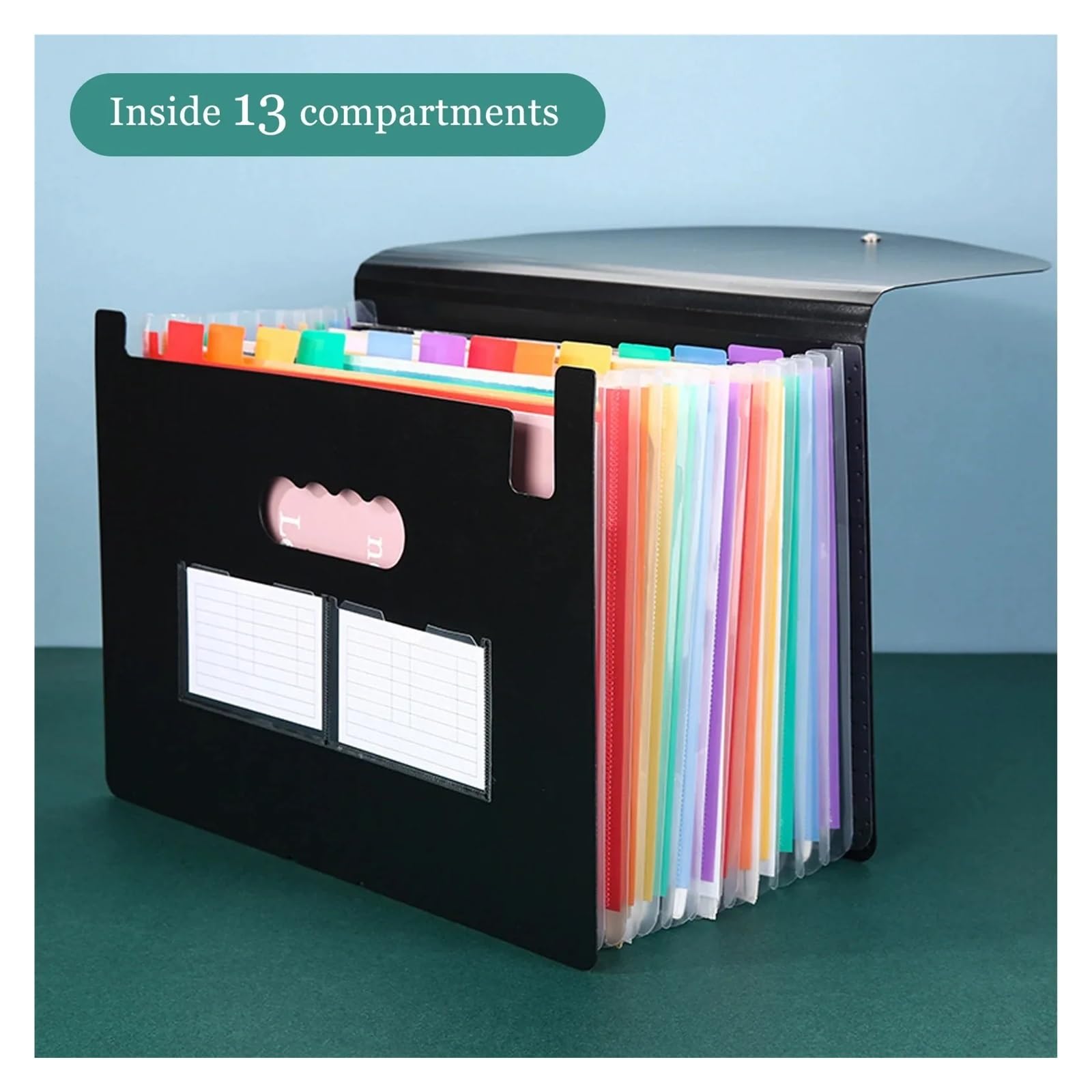 Carpeta de acordeón con 13/24 Bolsillos, Organizador expandible for Documentos, facturas, Recibos y Documentos.(24 Pockets)