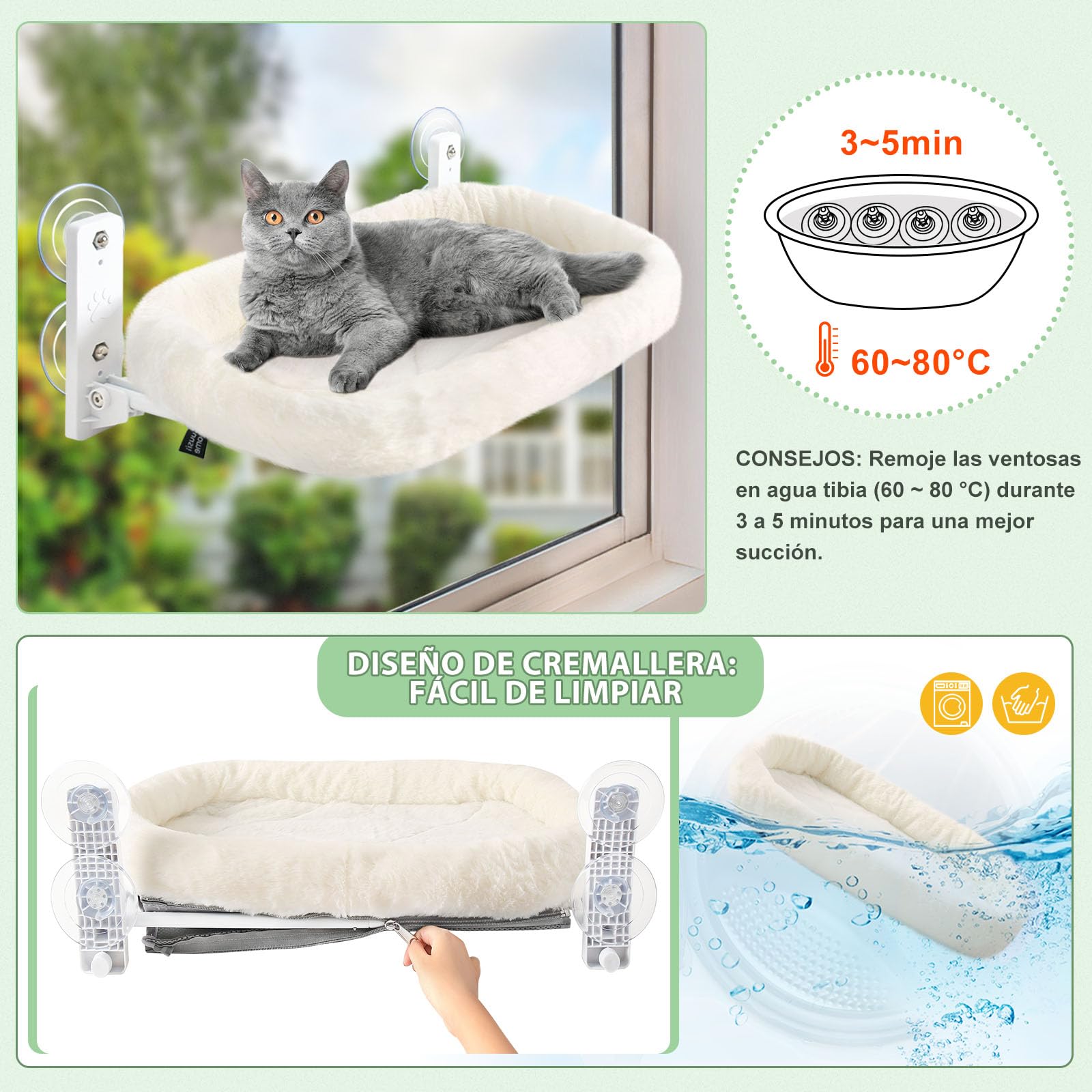 Cama Para Gatos GUUSII HOME Cama Plegable Con Ventana Para Gatos