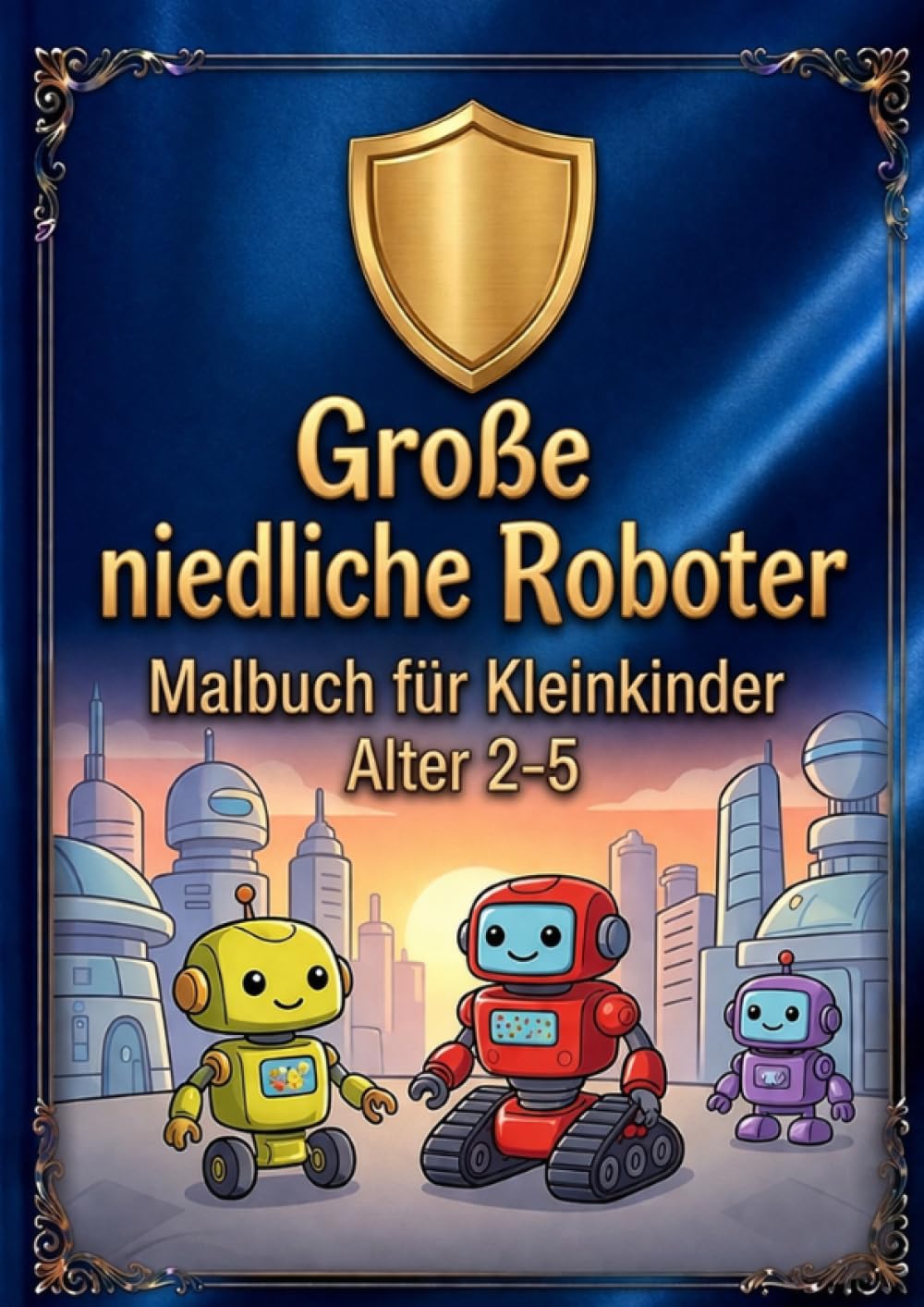 Große niedliche Roboter: Malbuch für Kleinkinder: Süße Roboter-Freunde mit extra dicken Linien zum Ausmalen. Ideal für Kinder von 2 bis 5 Jahren.