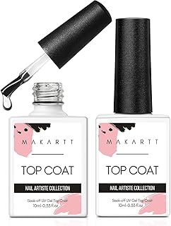 Makartt Gel Top Coat - 2 PCS No Wipe Top Coat Gel Nail Polish High Gloss...