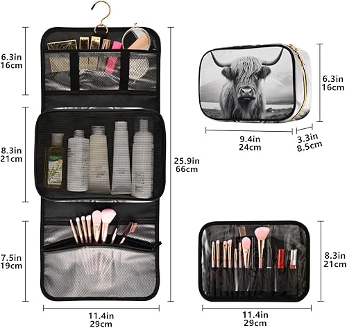 Miniatura 10 de WELLDAY Western Desert Cowboys - Neceser de viaje para cosméticos, brochas de maquillaje, accesorios resistentes al agua, organizador para mujeres,