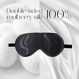 ZIMASILK 2 Pack 100% Natural Silk Sleep Mask, Adjustable Super-Smooth Soft Eye Mask for Sleep, Multiple Color Options (2 Pack,Black)