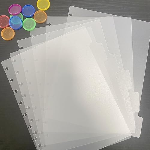 Miniatura 6 de 18 separadores de carpeta en blanco para cuadernos con disco, divisores de índice de carpeta de 7 x 9.25 pulgadas, divisores de cuaderno de 9 discos