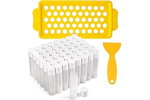 LotFancy 50-Piece Lip Balm Tube and Spatula Set