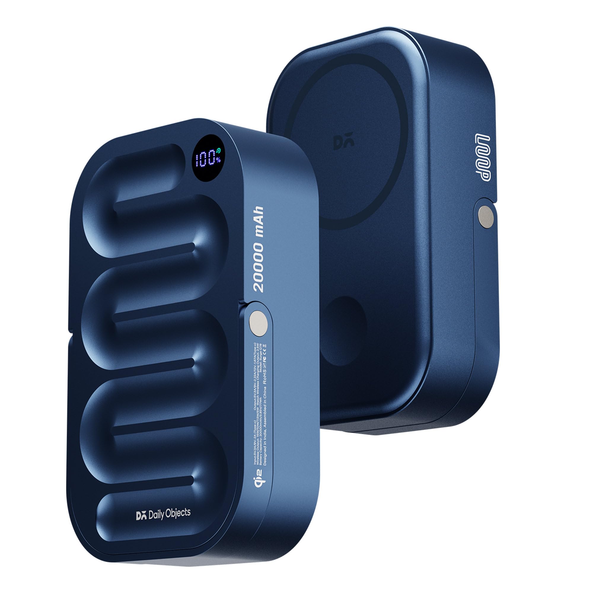 DailyObjects Loop Qi2 Certified 20000 Mah Mag-Safe Compatible Aluminium Wireless Power Bank|Fast Charging| Compatible with Samsung/OnePlus/iPhone 12/13/14/15/16/Pro Max | Pocket Size - Blue-image-35