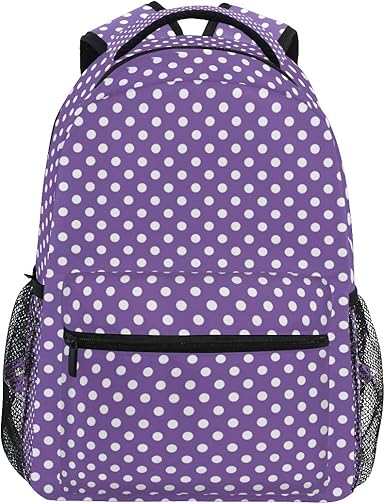 black polka dot backpack