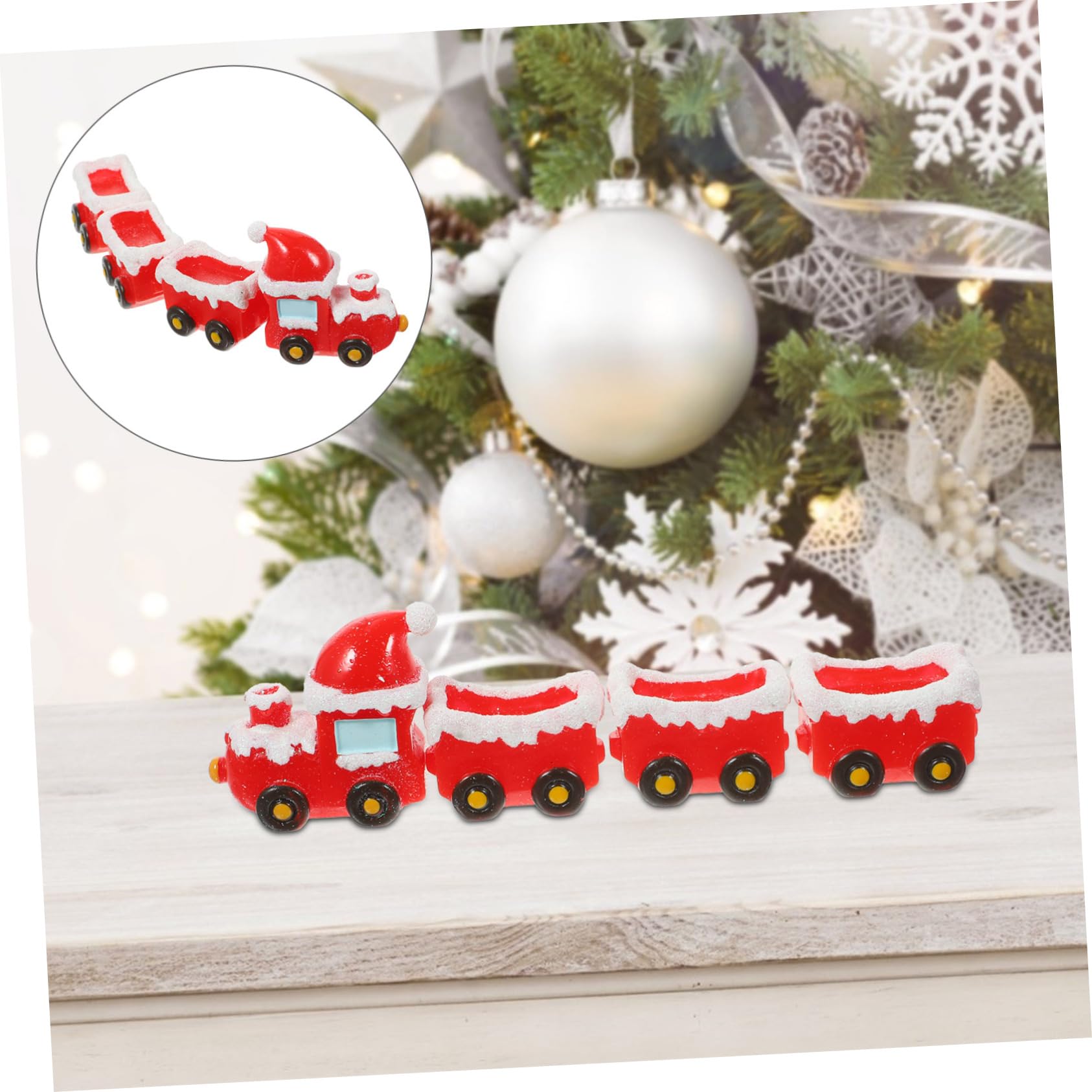 iplusmile 5 Set Ornamenti del treno di Natale Miniature Natività scena del villaggio di natale decorazioni natalizie per la casa delle bambole mini ornamenti Figurine in miniatura resina