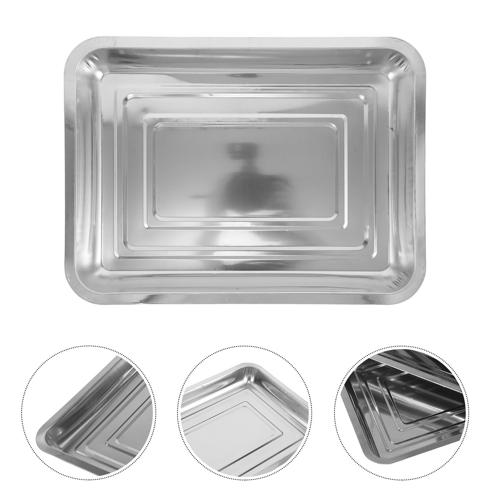 Toyvian Lot de 6 Plateaux de Semis en Acier Inoxydable Portable et Léger pour Jardin Intérieur, Germination Transplantation des Plantes