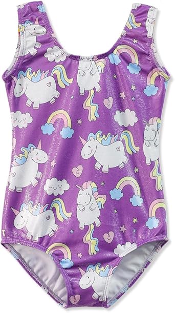 HOZIY Gymnastics Leotards for Girls Toddlers Kids Sleeveless Tumbling Outfits for Dance Print