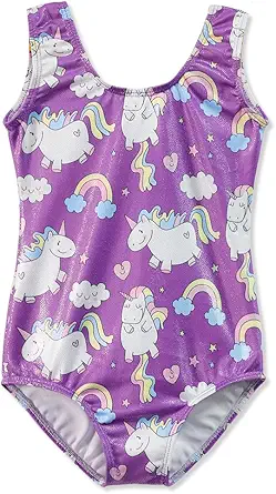 HOZIY Gymnastics Leotards for Girls Toddlers Kids Sleeveless Tumbling Outfits for Dance Print
