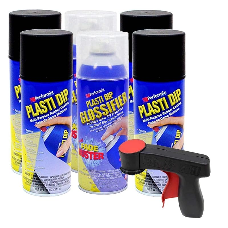 Revestimento de borracha em spray Plasti Dip preto fosco para rodas e aplicações automotivas com aplicador CANGUN, 308 g