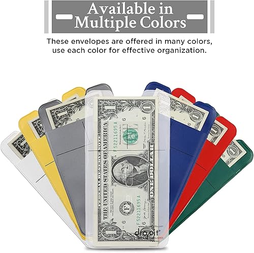 Miniatura 4 de UBICON 50 sobres de seguridad reutilizables blancos para depósito de moneda y dinero, tamaño 50, color blanco