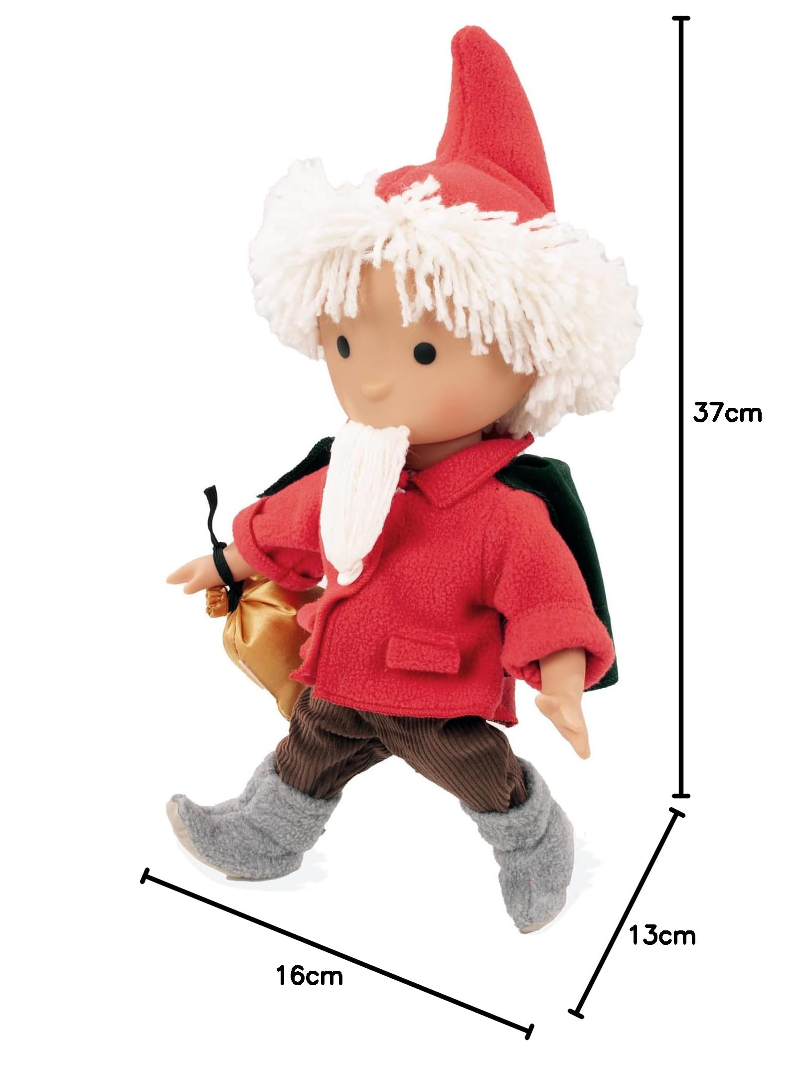 Götz Sandmann Puppe rot 65 Jahre Jubiläumsedition 37 cm mit Schlafsandbeutel und Musikwerk