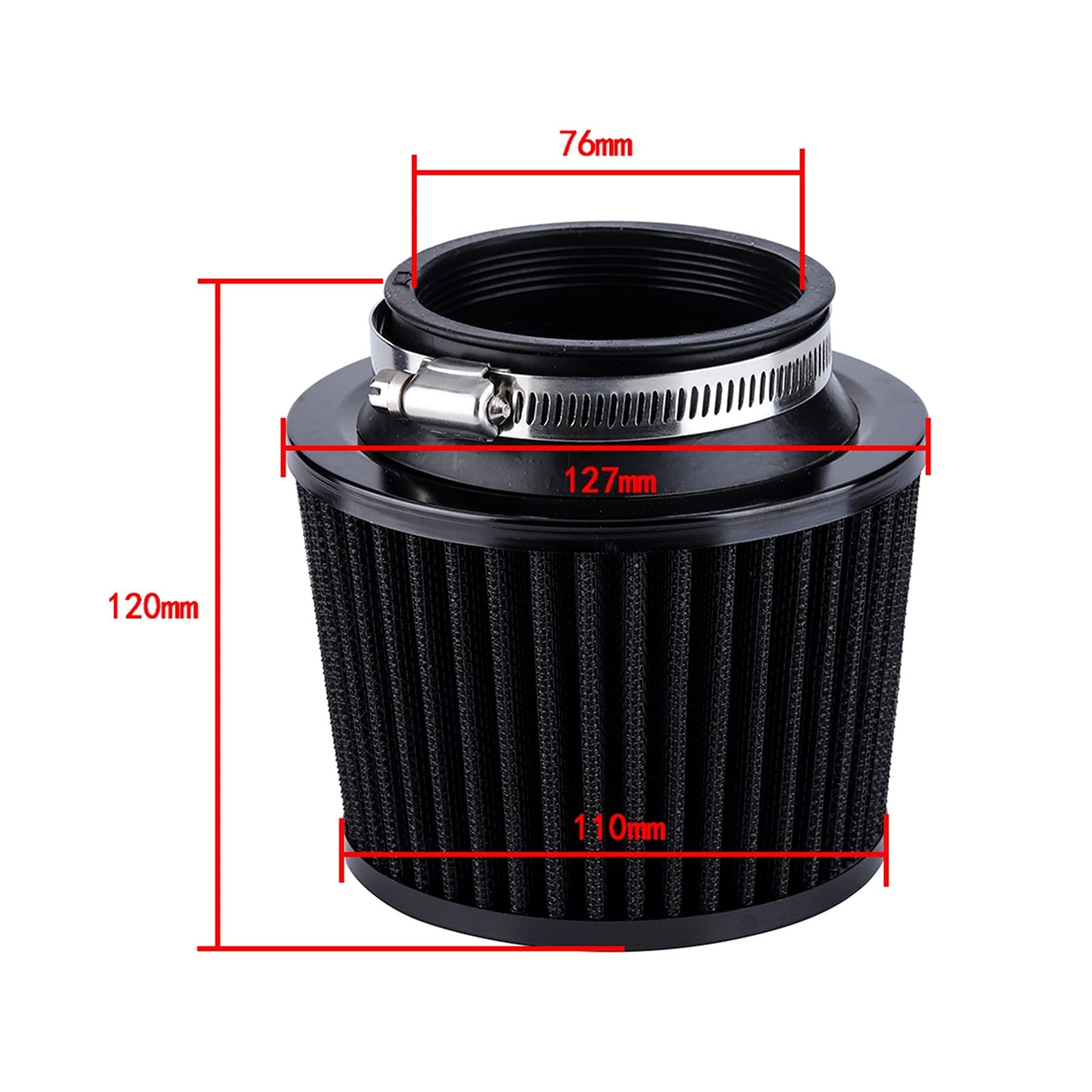 FENGFENG TRUSTTWO Filtro de admisión de Aire de Coche 76 mm 70 mm 65 mm Rendimiento Filtros de Alto Flujo compatibles con la Ingesta de Aire frío 3 Pulgadas 2.75 Pulgadas 2.5 Pulgadas The New