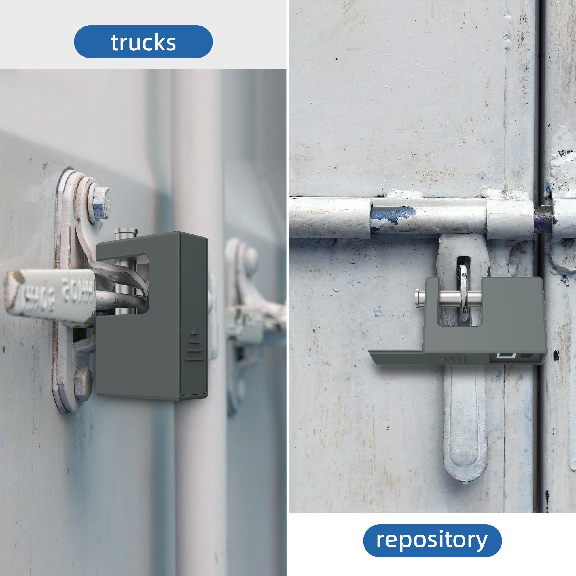 Cadenas blindées haute sécurité pour conteneurs,déverrouillage par empreinte digitale, application et clé, dispositif antivol robuste pour garage, carport et sous-sols